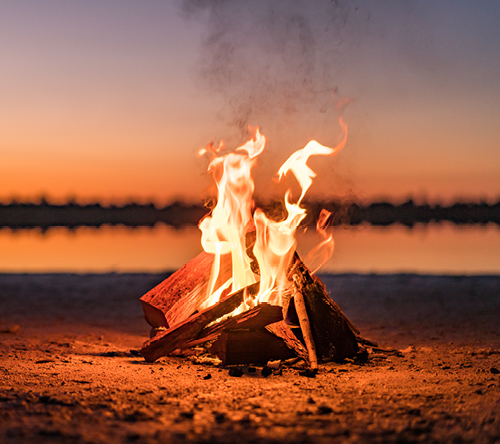 Beach bonfire and good vibes