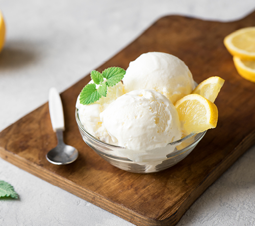 Refreshing lemon sorbet